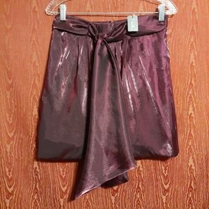 DO & BE PURPLE/PLUM SKIRT WITH FRONT TIE DETAIL MINI WOMEN'S SIZE L NWT
